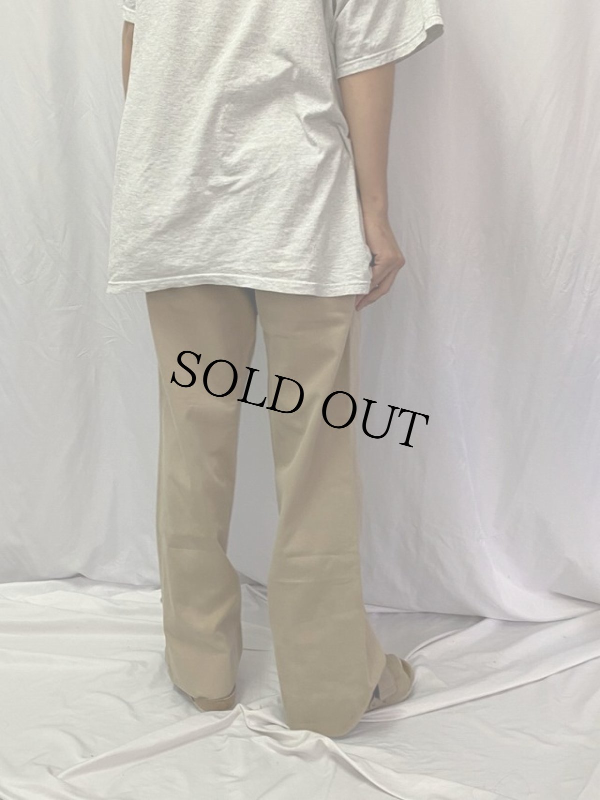 画像4: 40〜50's U.S.ARMY "ウエスト2ボタン" チノトラウザーズ W33 (4)