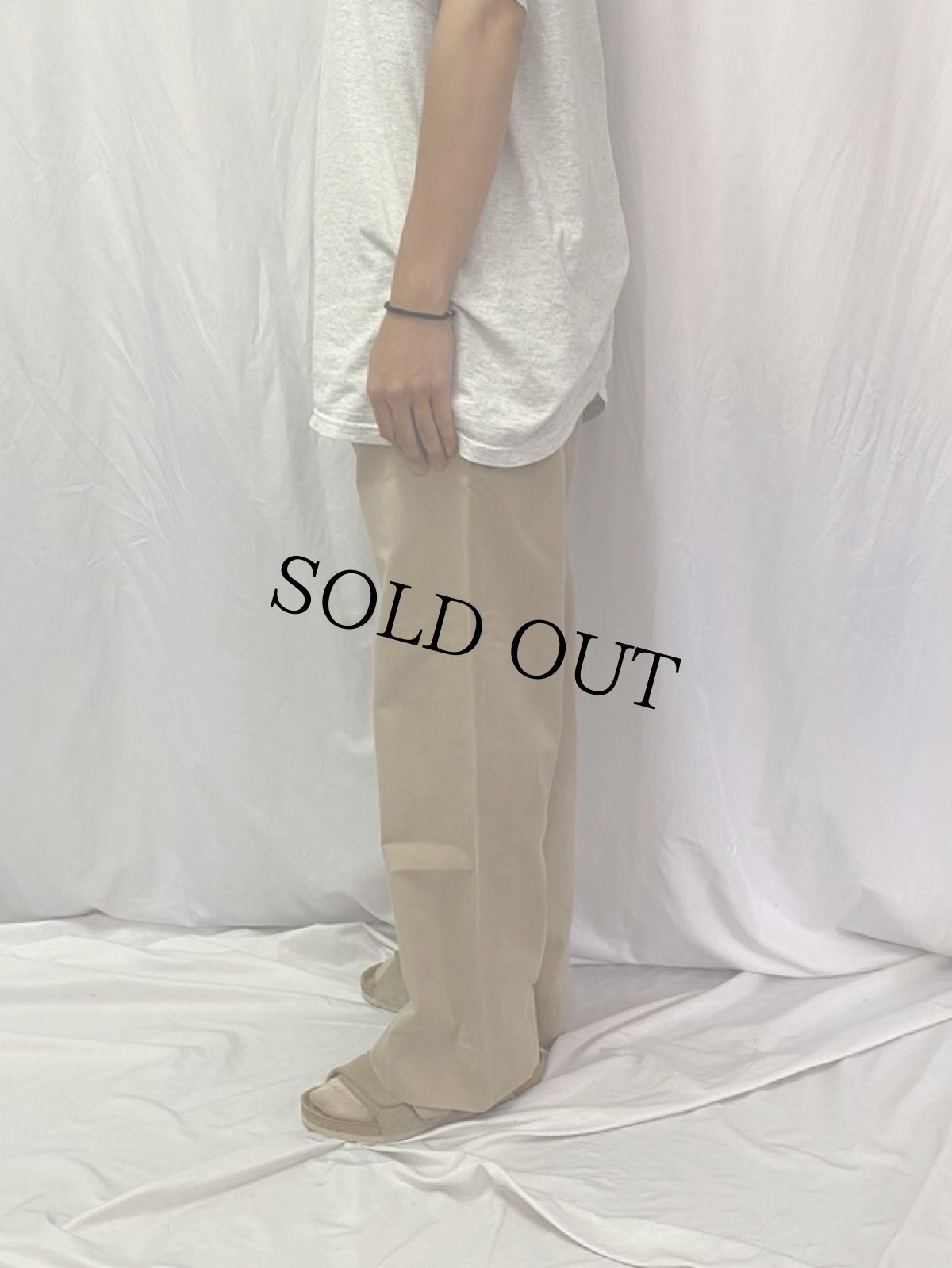 画像3: 40〜50's U.S.ARMY "ウエスト2ボタン" チノトラウザーズ W33 (3)