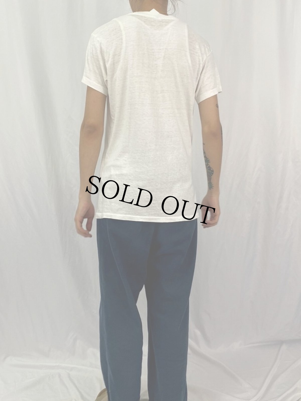 画像4: 80's BRAVO 43 染み込みプリントTシャツ L (4)