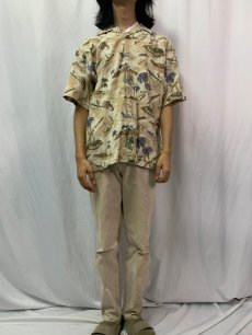 画像2: POLO Ralph Lauren "CLAYTON" オールオーバーパターン コットンアロハシャツ M (2)