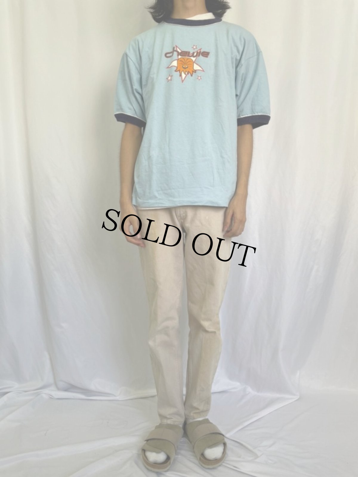 画像2: 90's STAR WARS USA製 チューバッカ 映画プリント リンガーTシャツ XL (2)