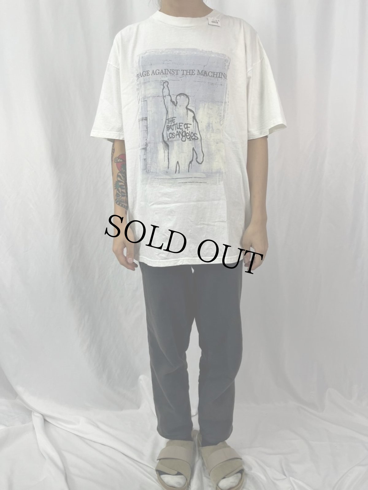 画像2: 90's RAGE AGAINST THE MACHINE ロックバンドTシャツ XL (2)