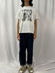 画像2: 90's USA製 アルファベット アートプリントTシャツ XL (2)