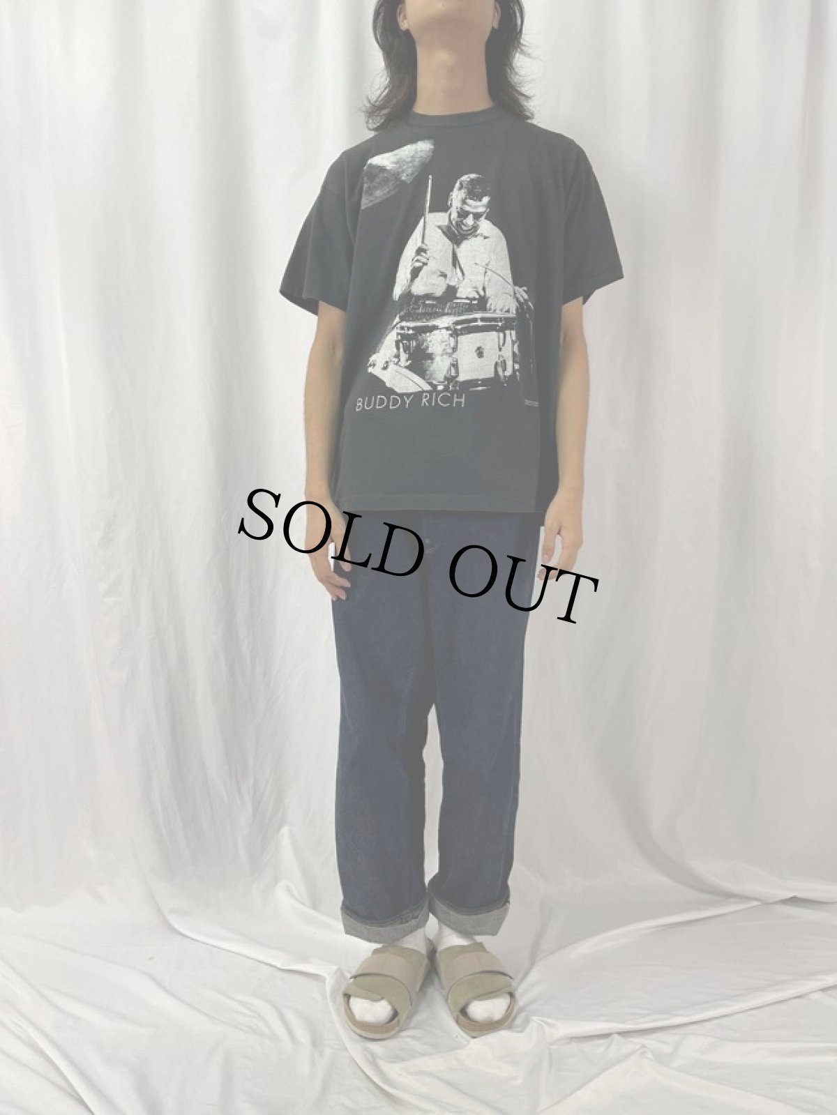 画像2: 90's Herman Leonard USA製 "BUDDY RICH" ジャズ・ミュージシャン フォトプリントTシャツ XL (2)