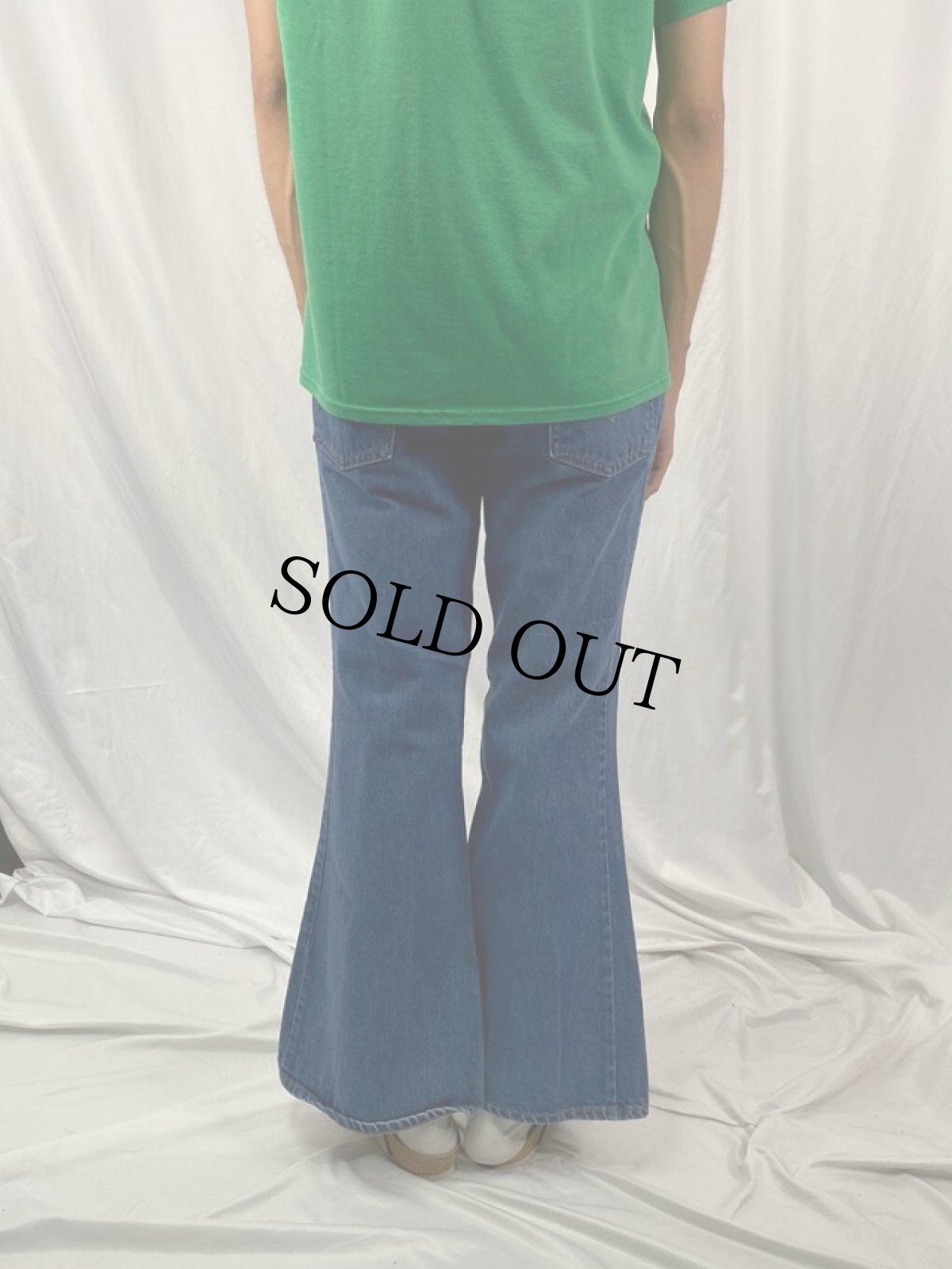 画像4: 70's 684-0217 ベルボトムデニムパンツ W30 (4)