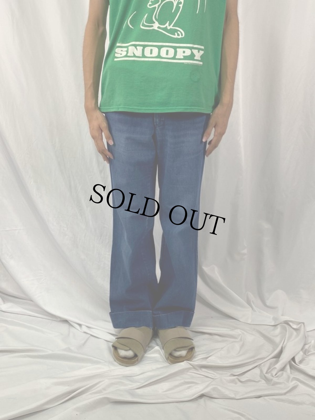 画像2: 70's TOBIAS TROUSERS ベルボトムデニムパンツ W30 (2)