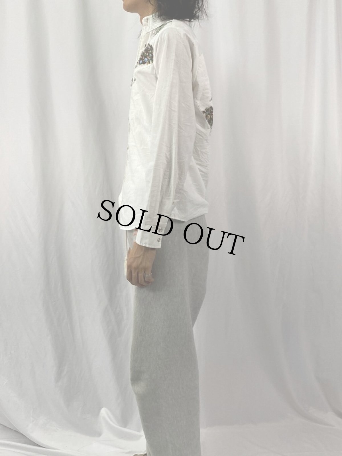 画像3: 70's KENNINGTON ミッキー柄 キルティング切替 ウエスタンスシャツ M (3)