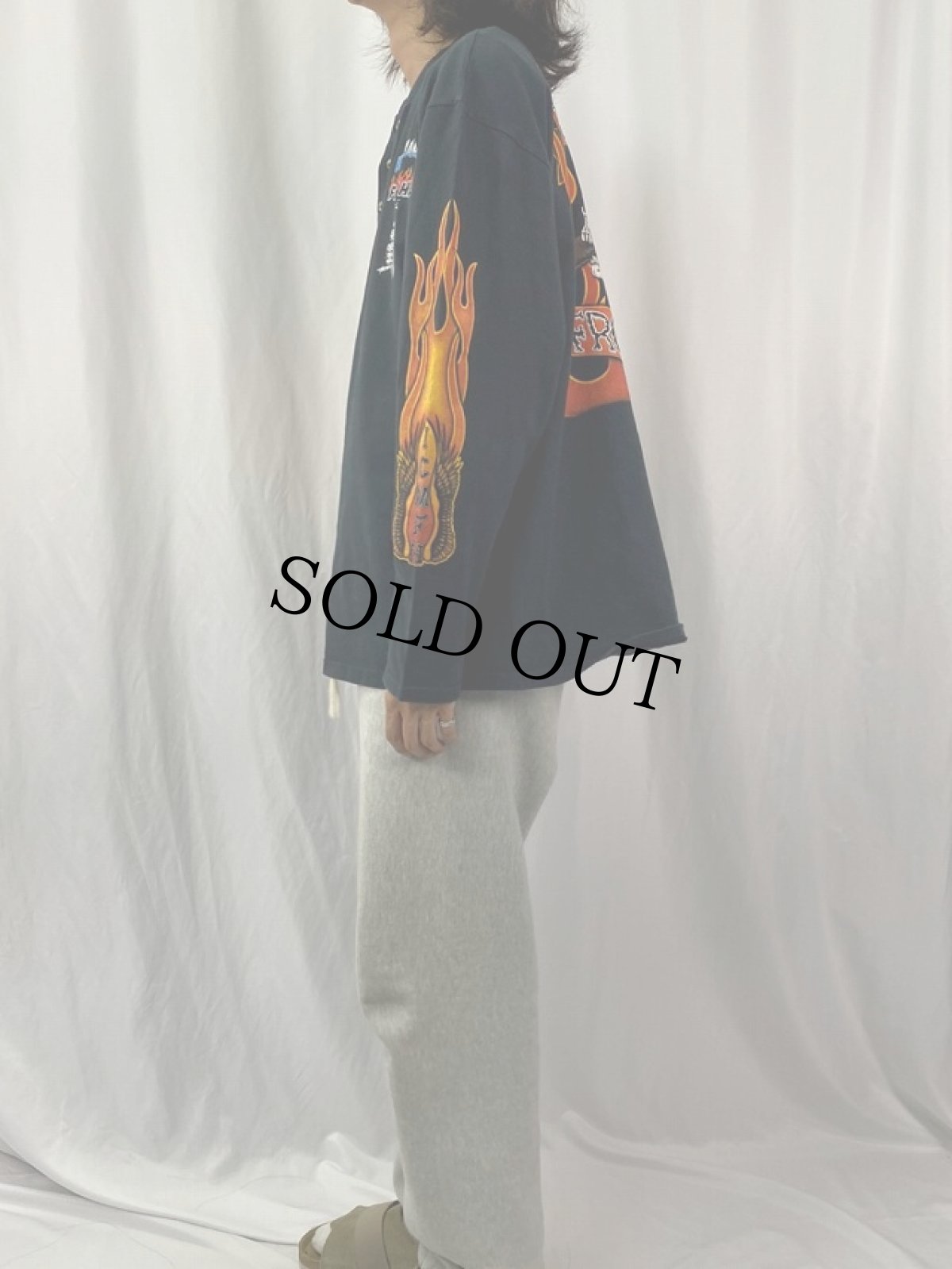 画像3: ICE CREAM MAN FROM HELL バイカープリント ヘンリーネックロンT XL (3)