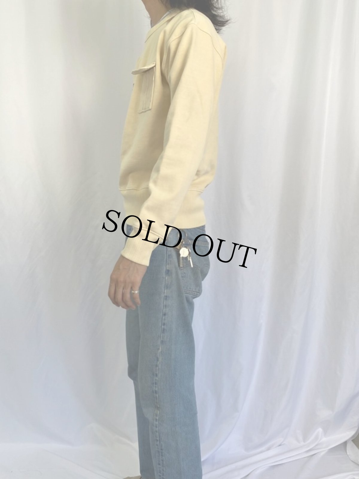 画像3: Ralph Lauren RRL "MILITARY TYPE" フラップポケット付きスウェット S (3)