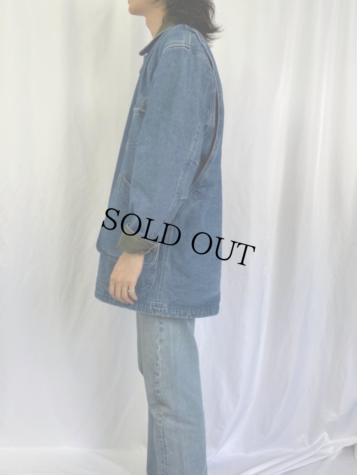 画像3: L.L.Bean デニムハンティングジャケット L (3)