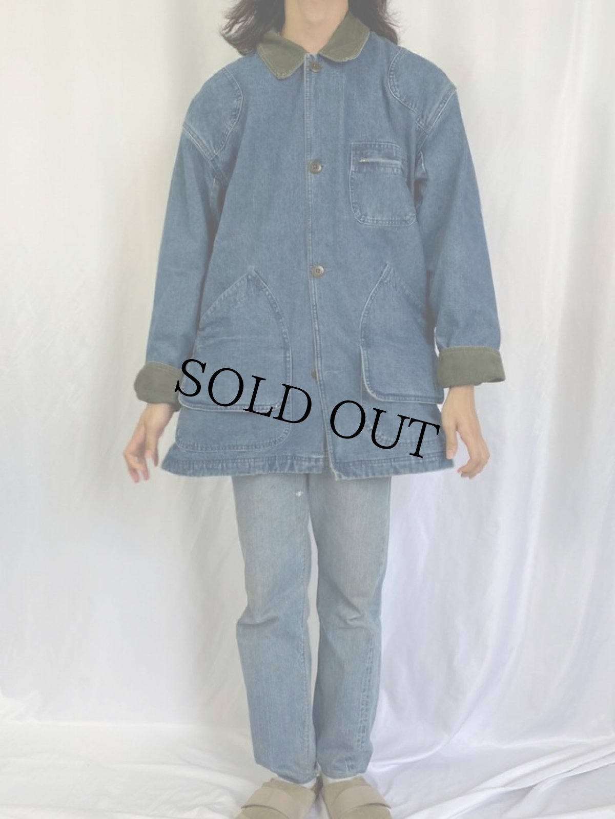 画像2: L.L.Bean デニムハンティングジャケット L (2)