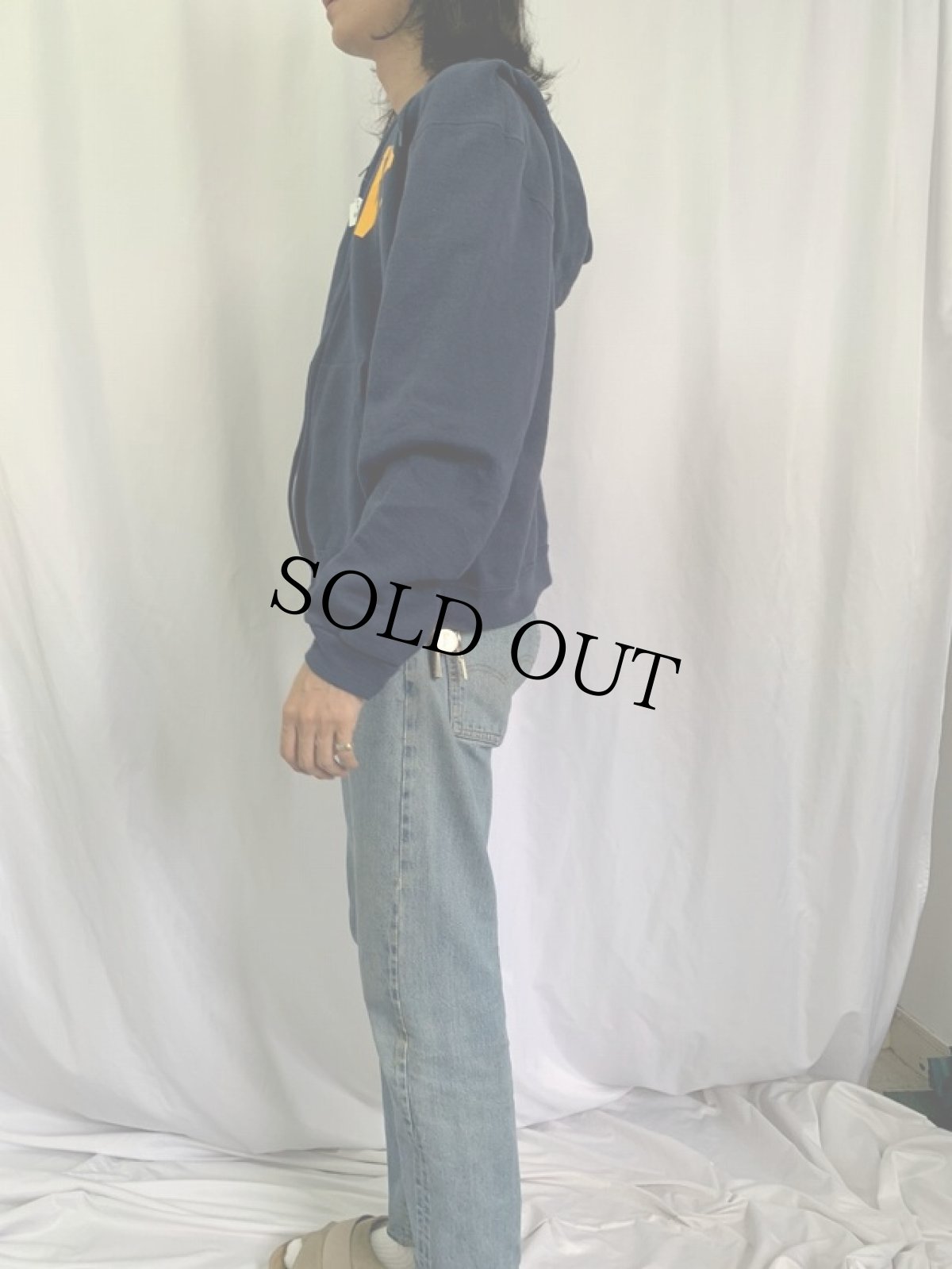 画像3: SOFEE "NAVY" スウェットジップパーカー XL (3)