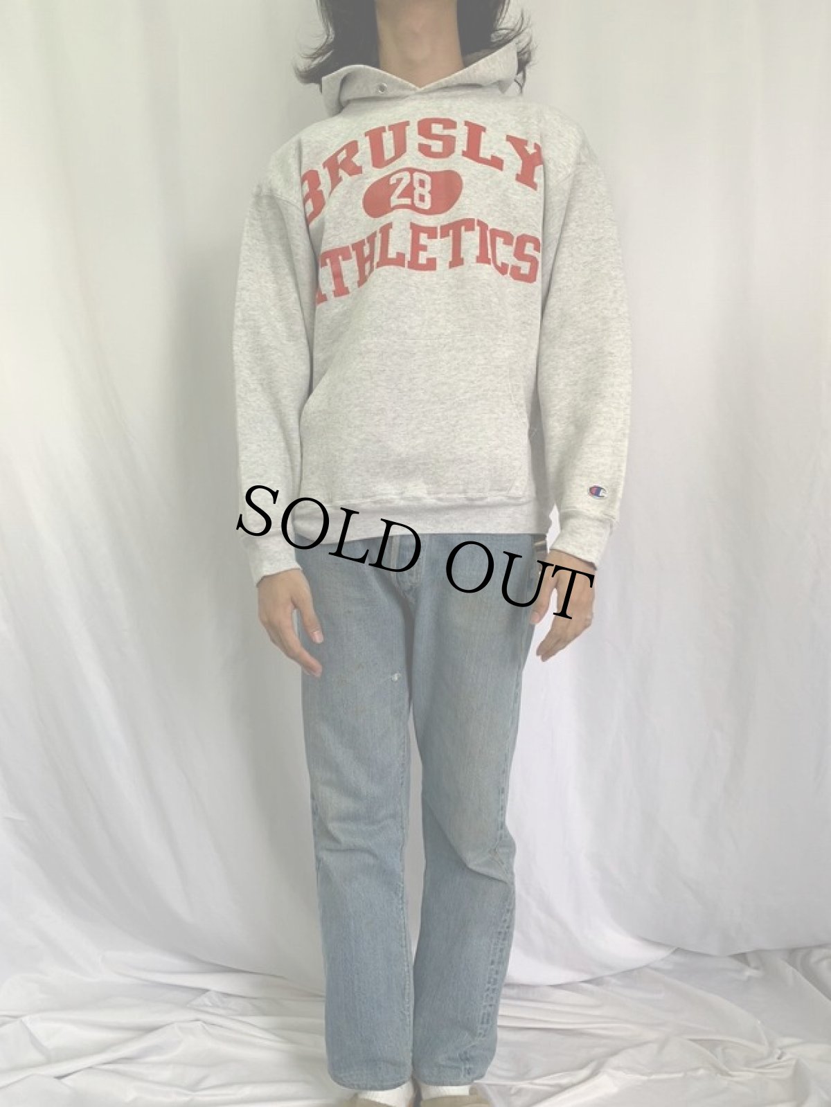 画像2: Champion USA製 "BRUSLY ATHLETIC" スウェットフーディー L (2)