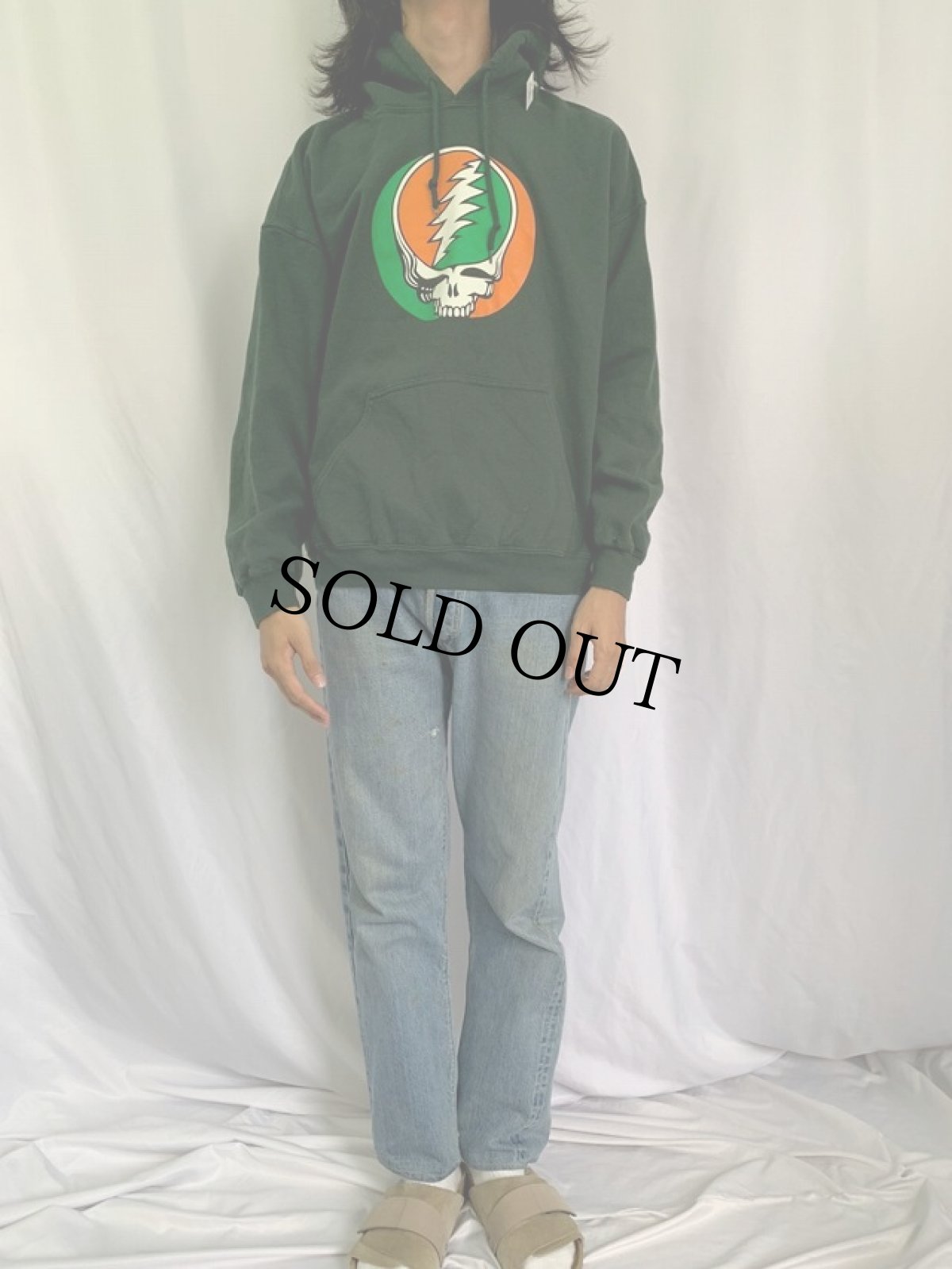 画像2: 2004 GRATEFUL DEAD ロックバンド スウェットフーディー XL (2)