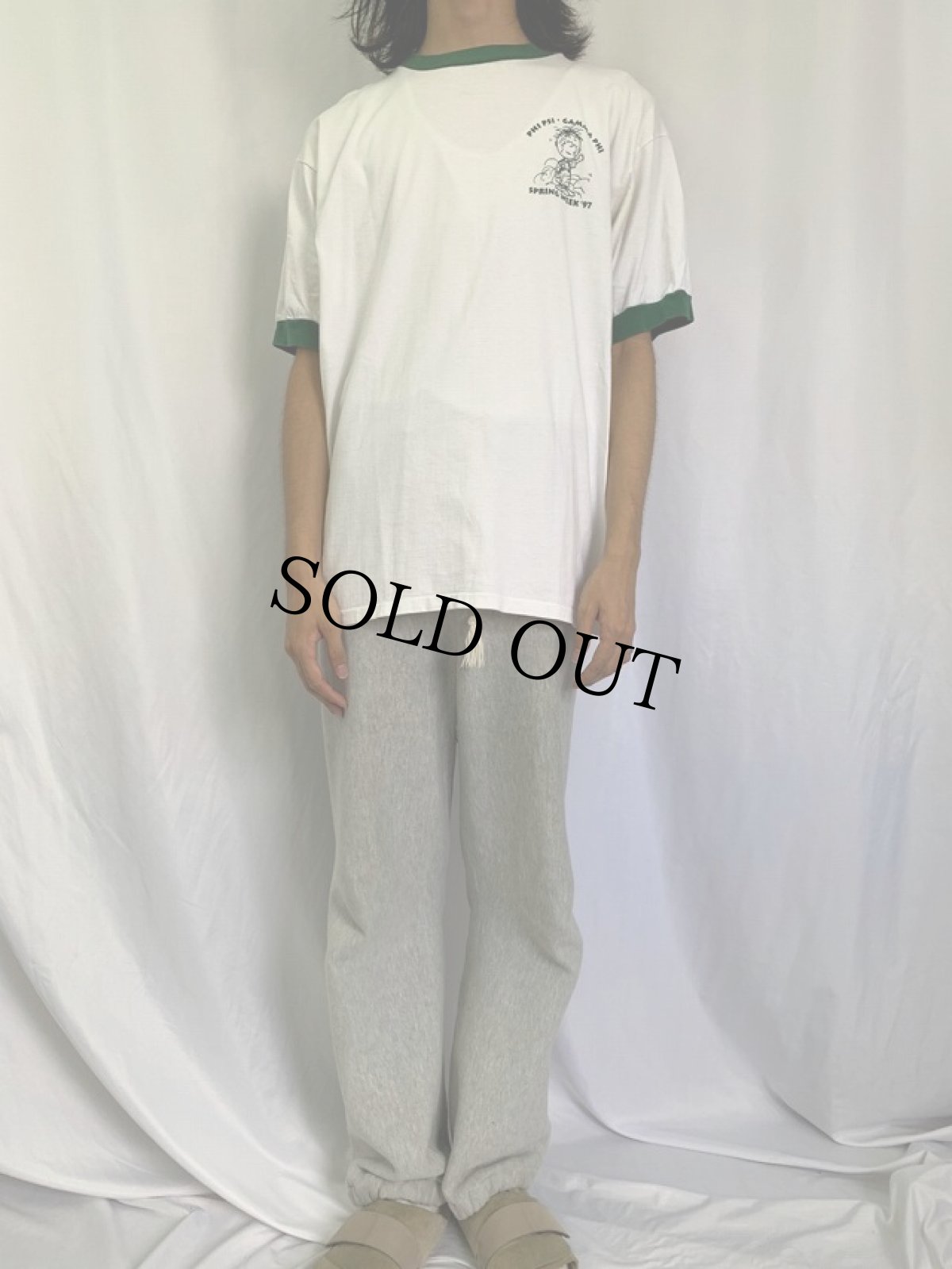 画像3: 90's PIG PEN イベントプリント キャラクターリンガーTシャツ XL (3)