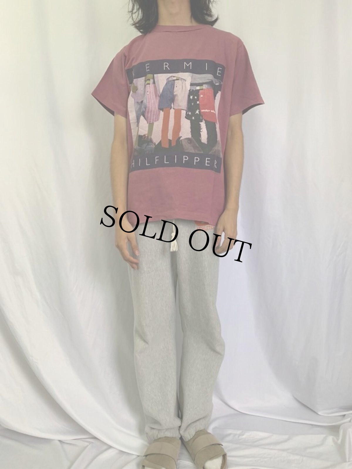 画像2: 90's The Muppets USA製 "KERMIE HILFLIPPER" TOMMYパロディTシャツ L (2)