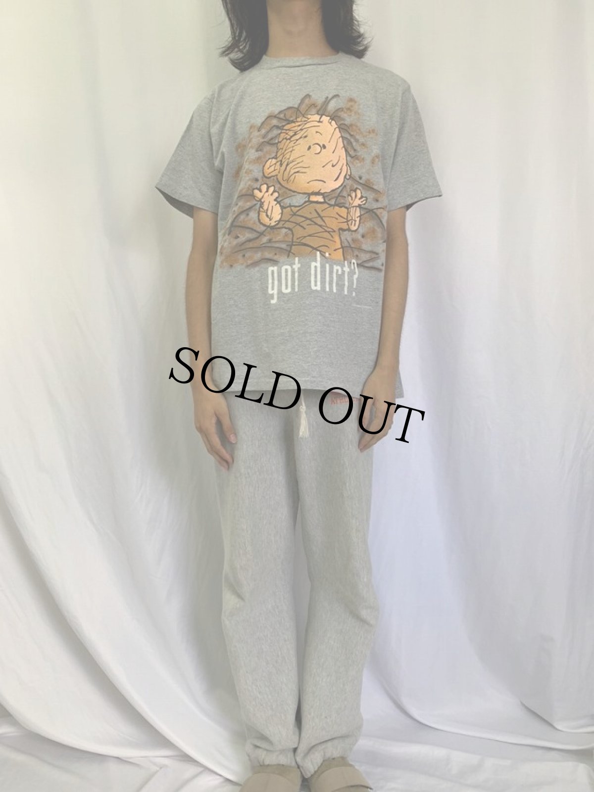 画像2: 90's PEANUTS Pigpen "got dirt?" USA製 パロディTシャツ L (2)