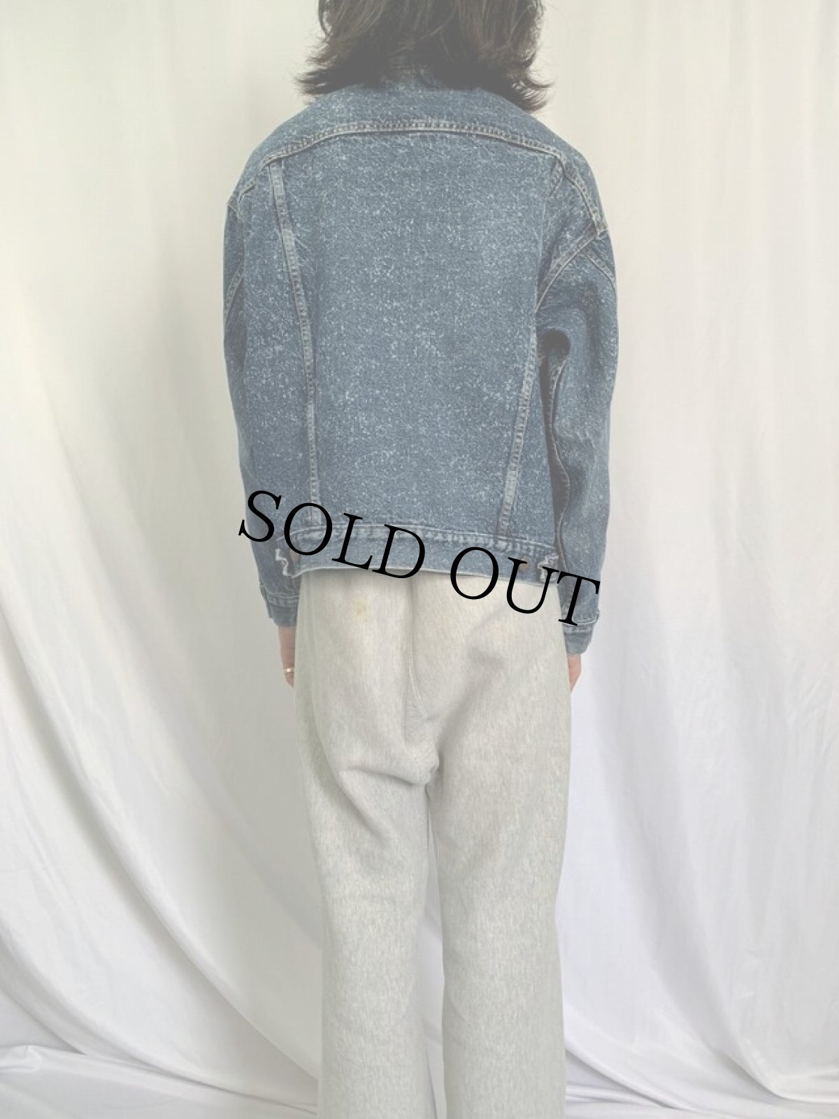 画像4: 80's Levi's 70507-0229 USA製 ギャラクティックウォッシュ デニムジャケット L (4)