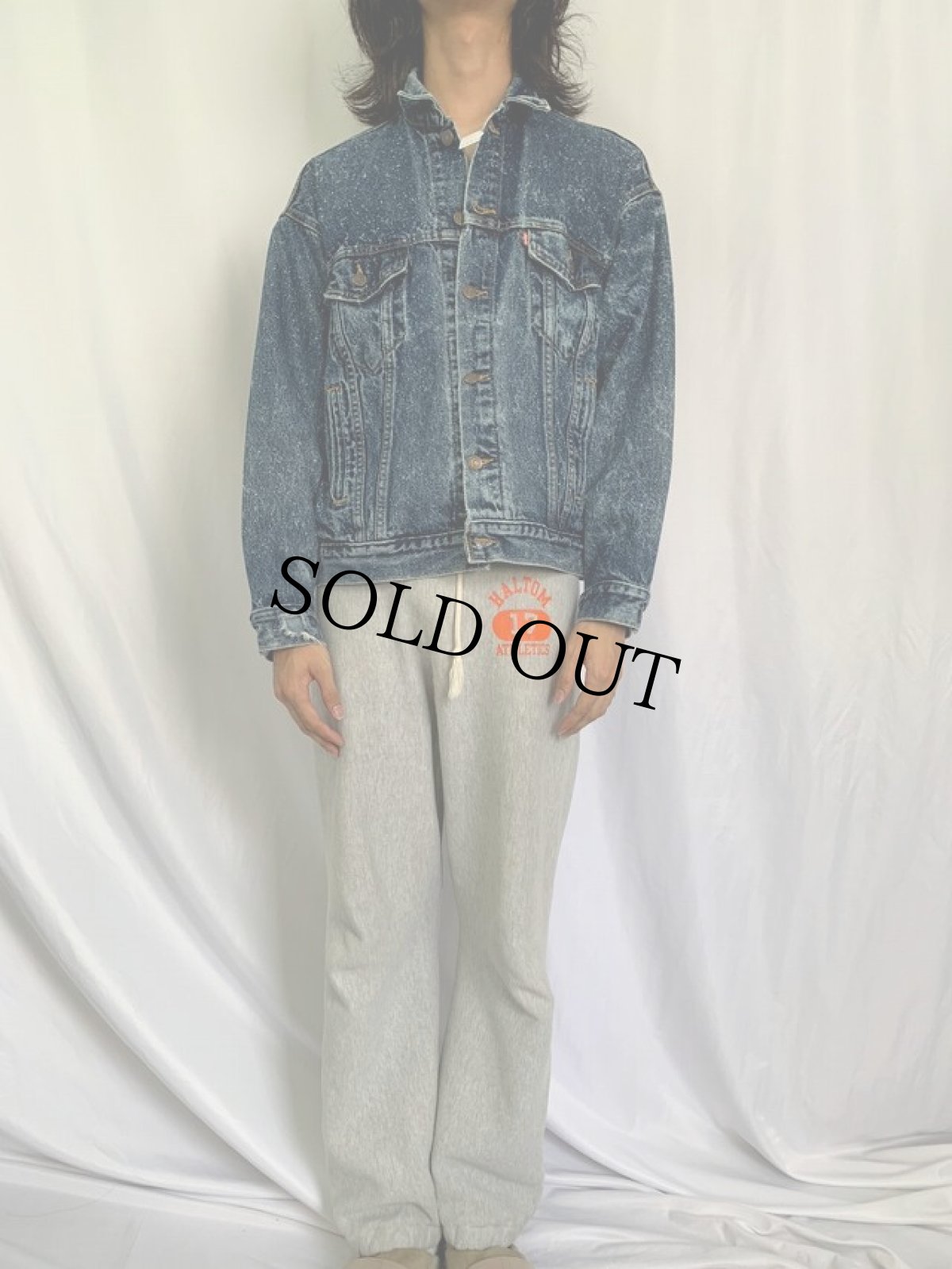 画像2: 80's Levi's 70507-0229 USA製 ギャラクティックウォッシュ デニムジャケット L (2)