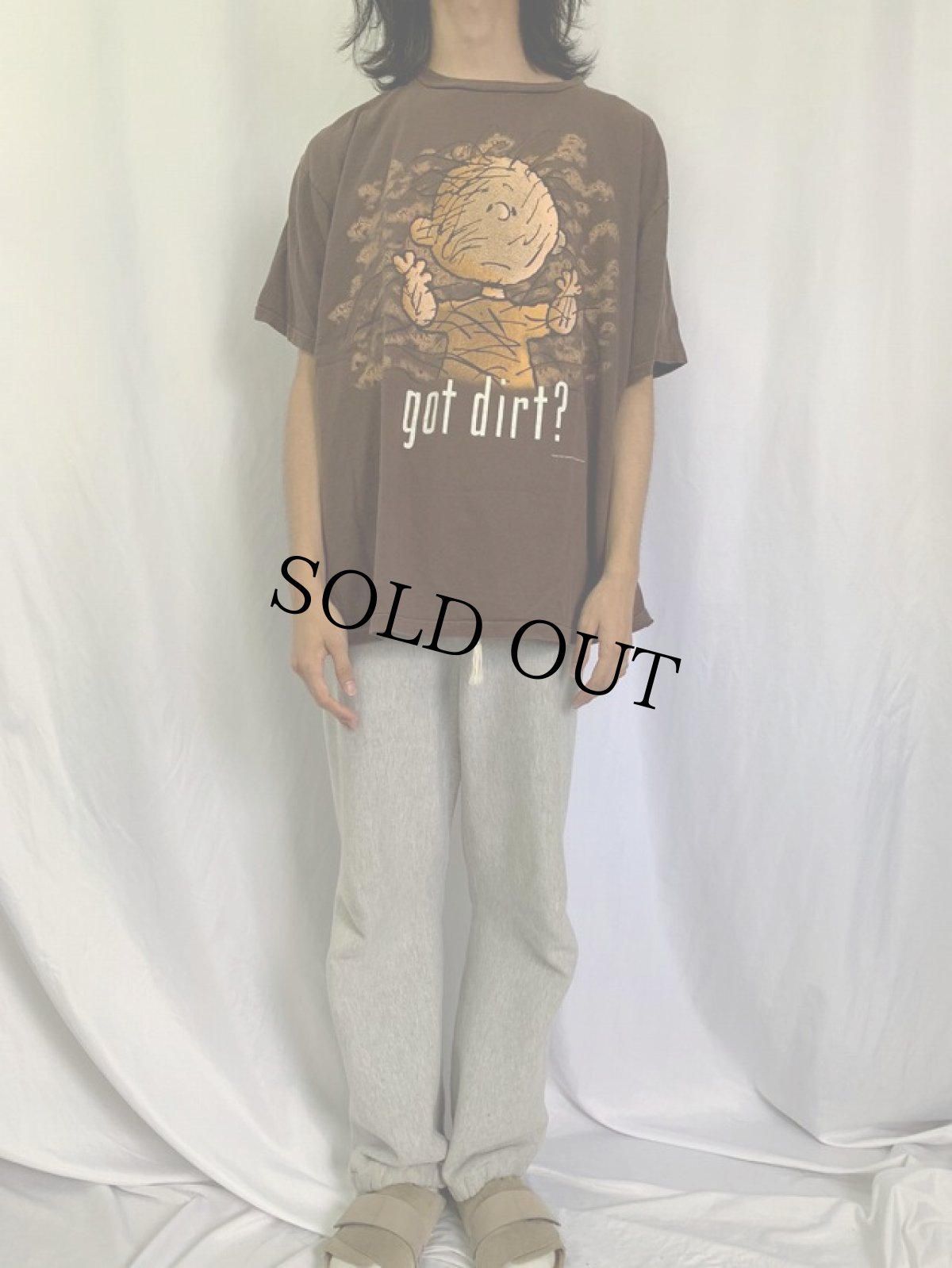 画像2: 90's PEANUTS Pigpen "got dirt?" USA製 パロディTシャツ XL (2)