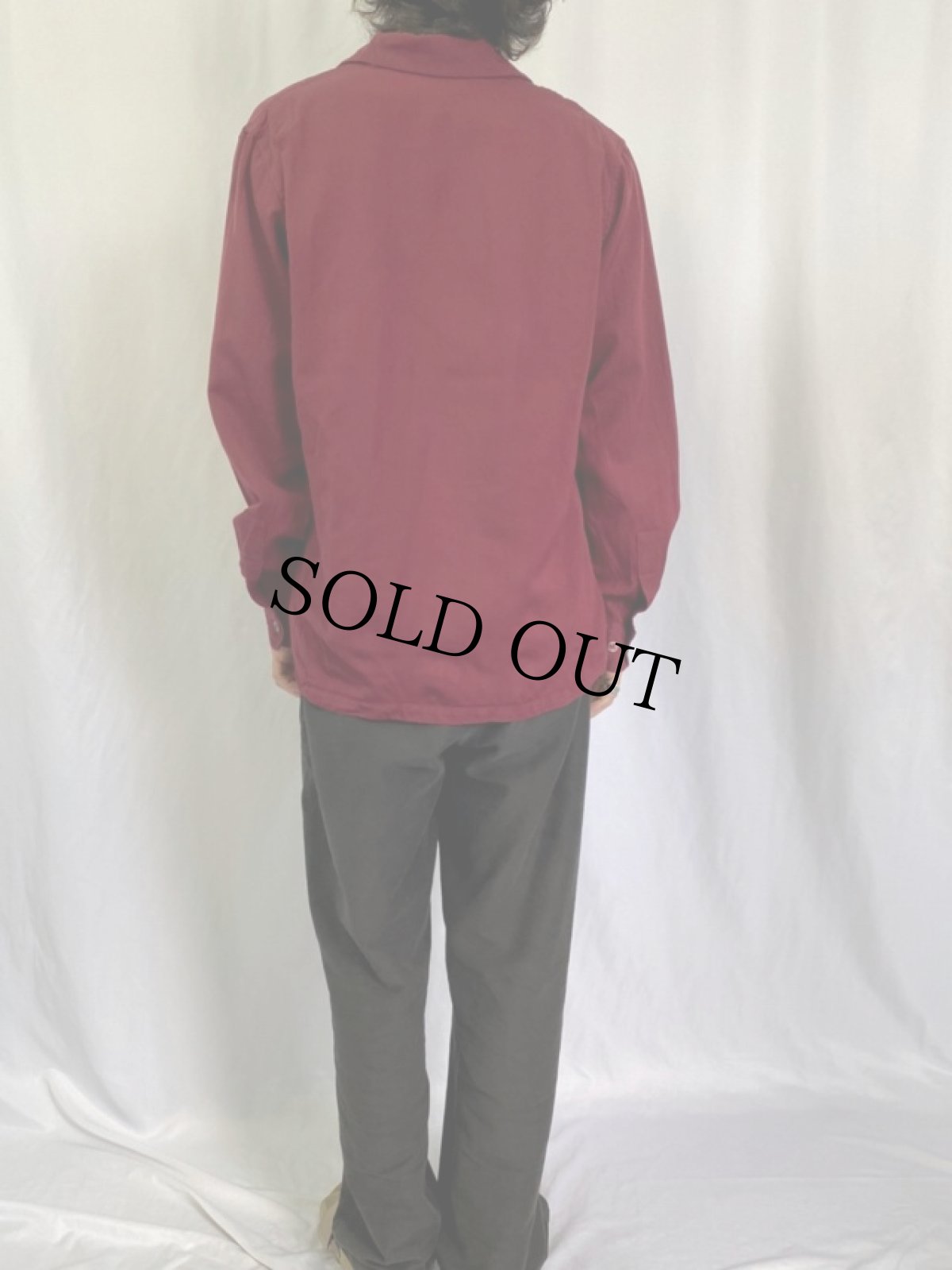 画像4: 50's BOTANY ウールレーヨン オープンカラーシャツ L (4)