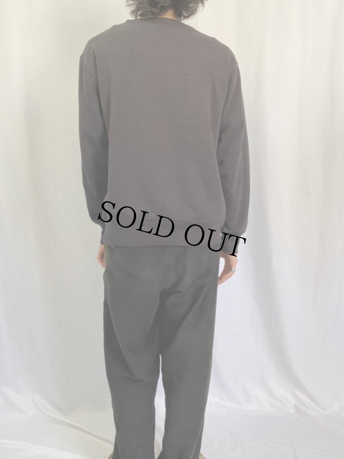 画像4: 80's Champion USA製 トリコタグ 無地スウェット BLACK L (4)