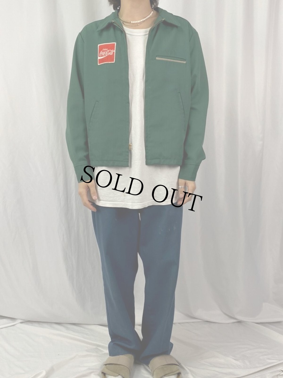 画像2: Coca-Cola USA製 ロゴパッチ付き HBTワークジャケット 42 (2)