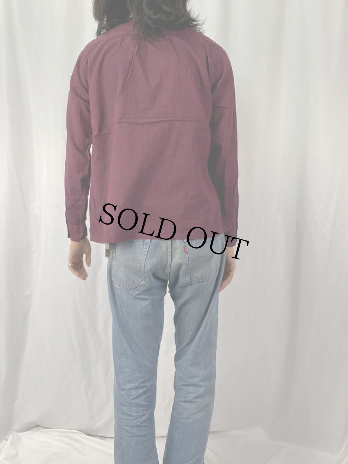 画像4: 50's Jayson USA製 オープンカラーコットンシャツ M (4)