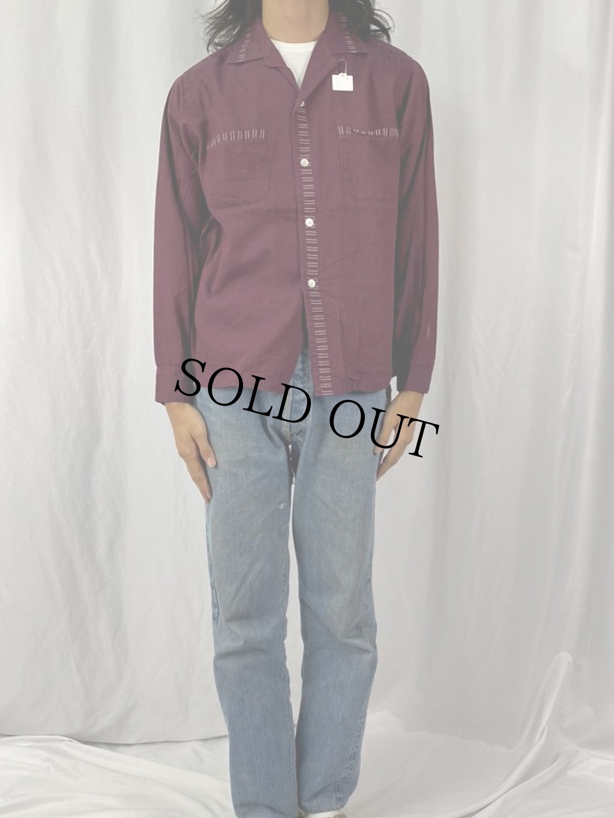 画像2: 50's Jayson USA製 オープンカラーコットンシャツ M (2)