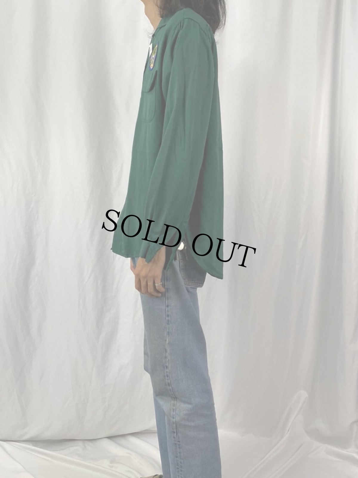 画像3: 50's The Master Bowler パッチ付き レーヨンオープンカラーシャツ (3)