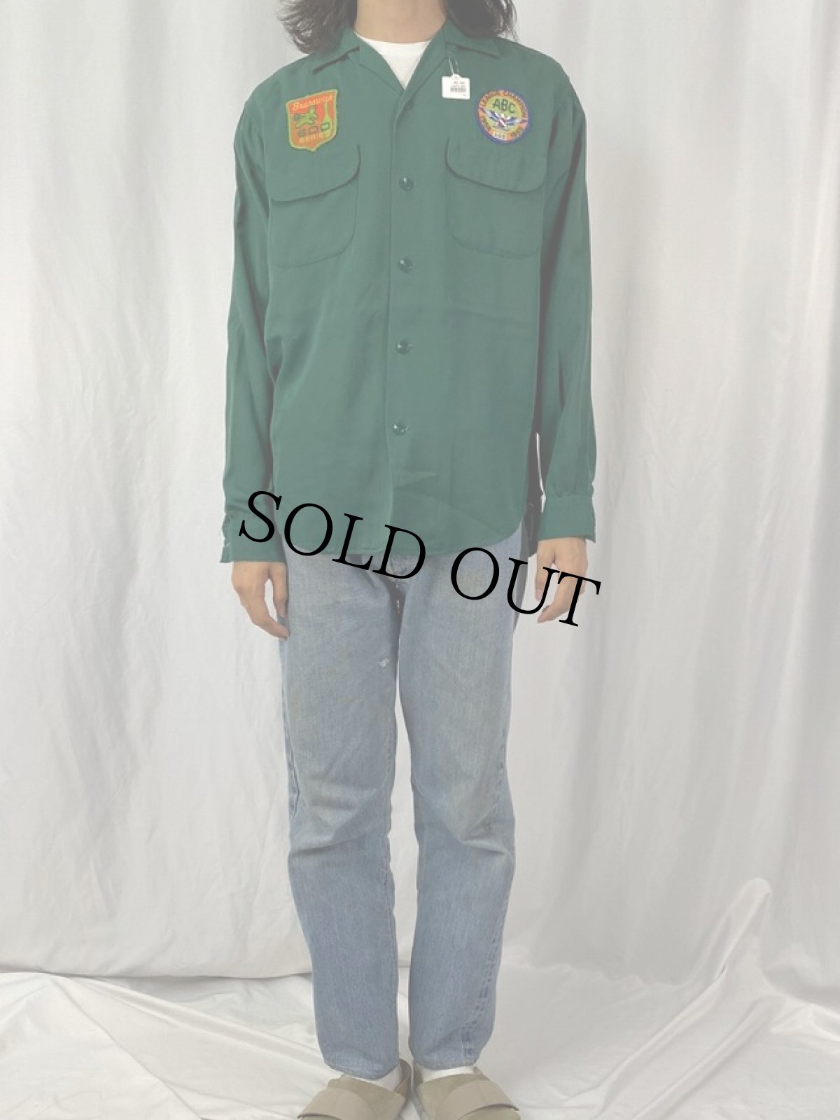 画像2: 50's The Master Bowler パッチ付き レーヨンオープンカラーシャツ (2)