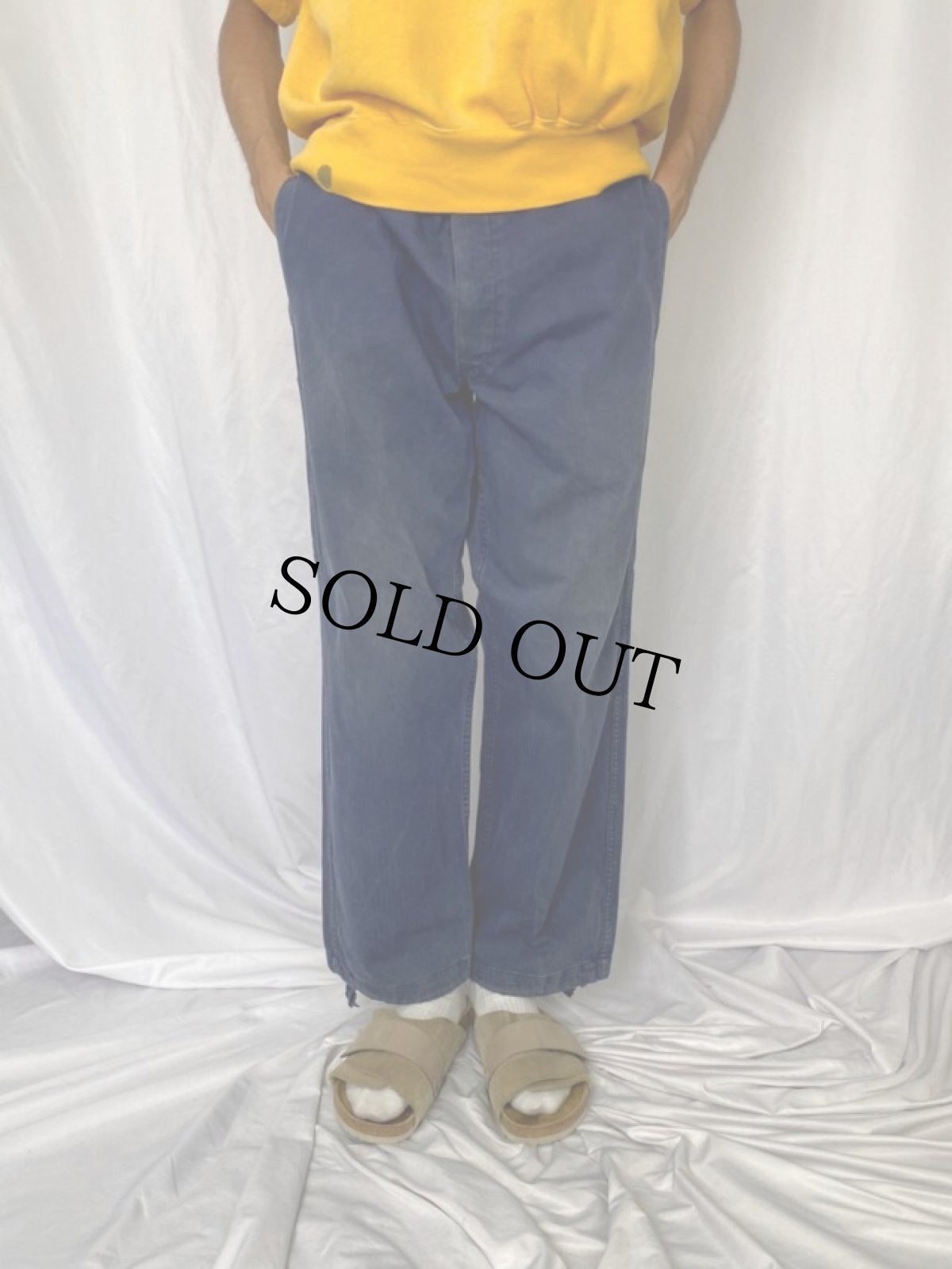 画像2: 80's G.WAHLER ドイツ軍 HBTワークパンツ W40 (2)