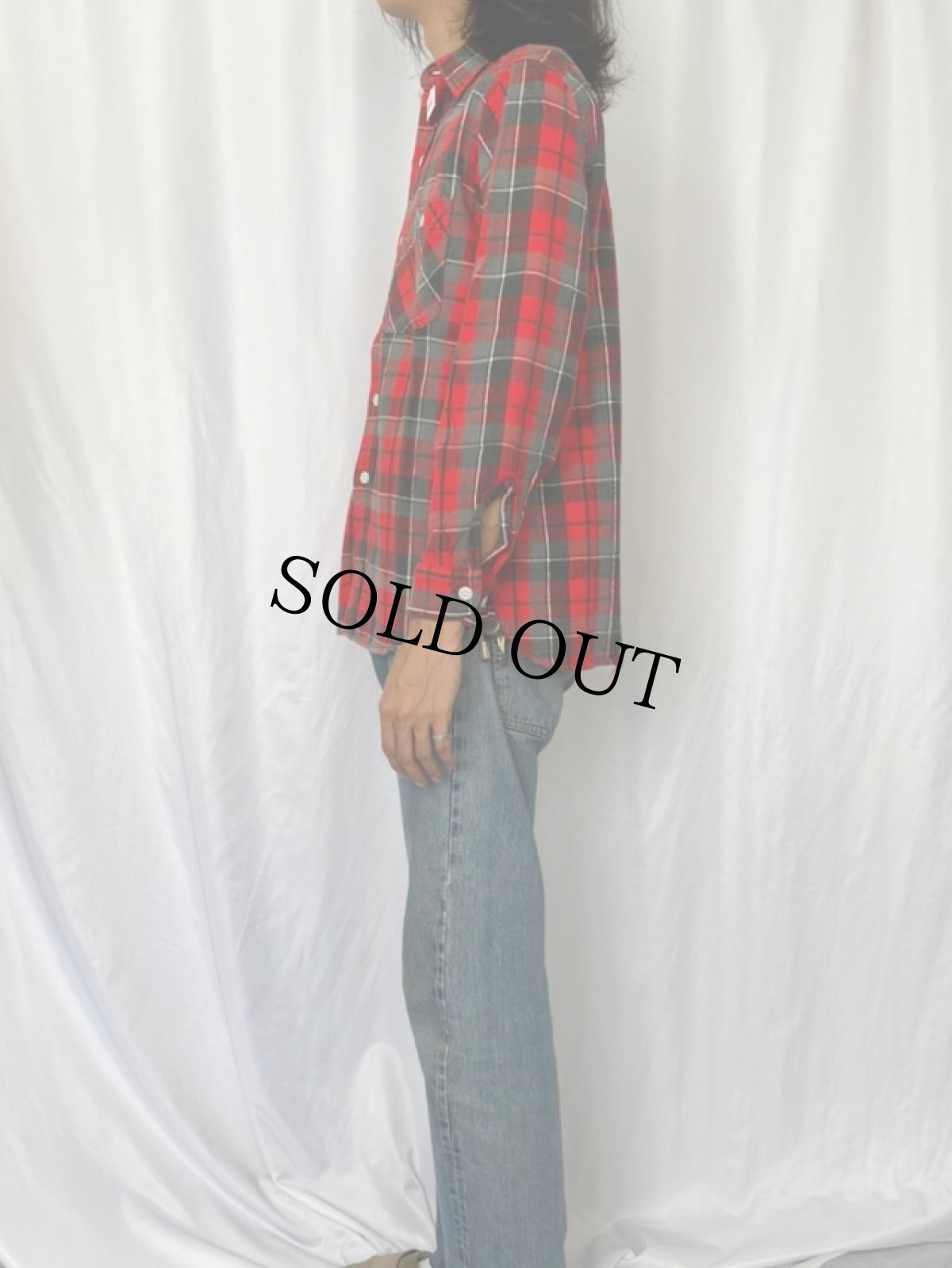 画像3: 60's BIGMAC マチ付き チェック柄 ヘビーネルシャツ M (3)