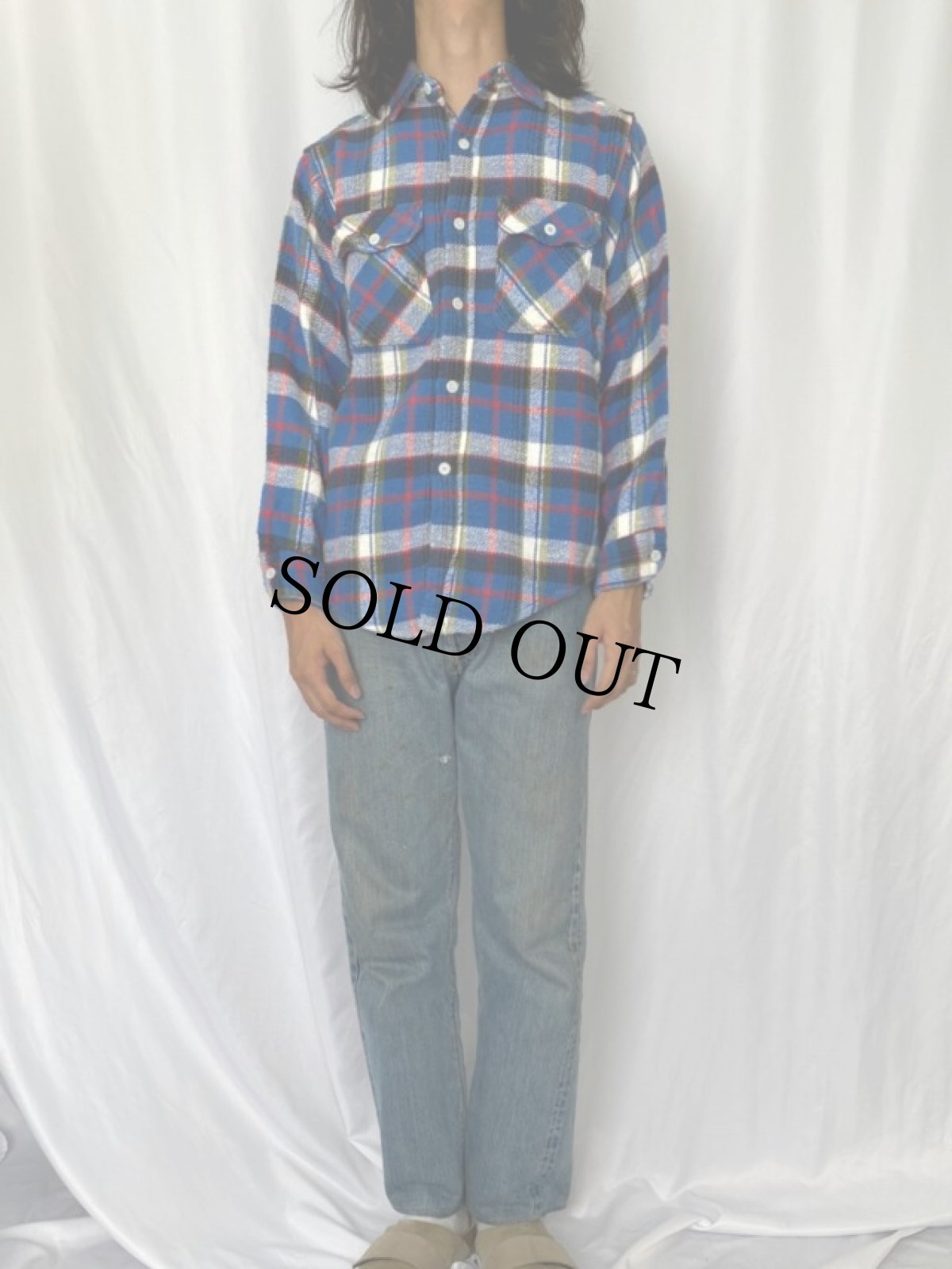 画像2: 60's BIGMAC チェック柄 ヘビーネルシャツ M (2)