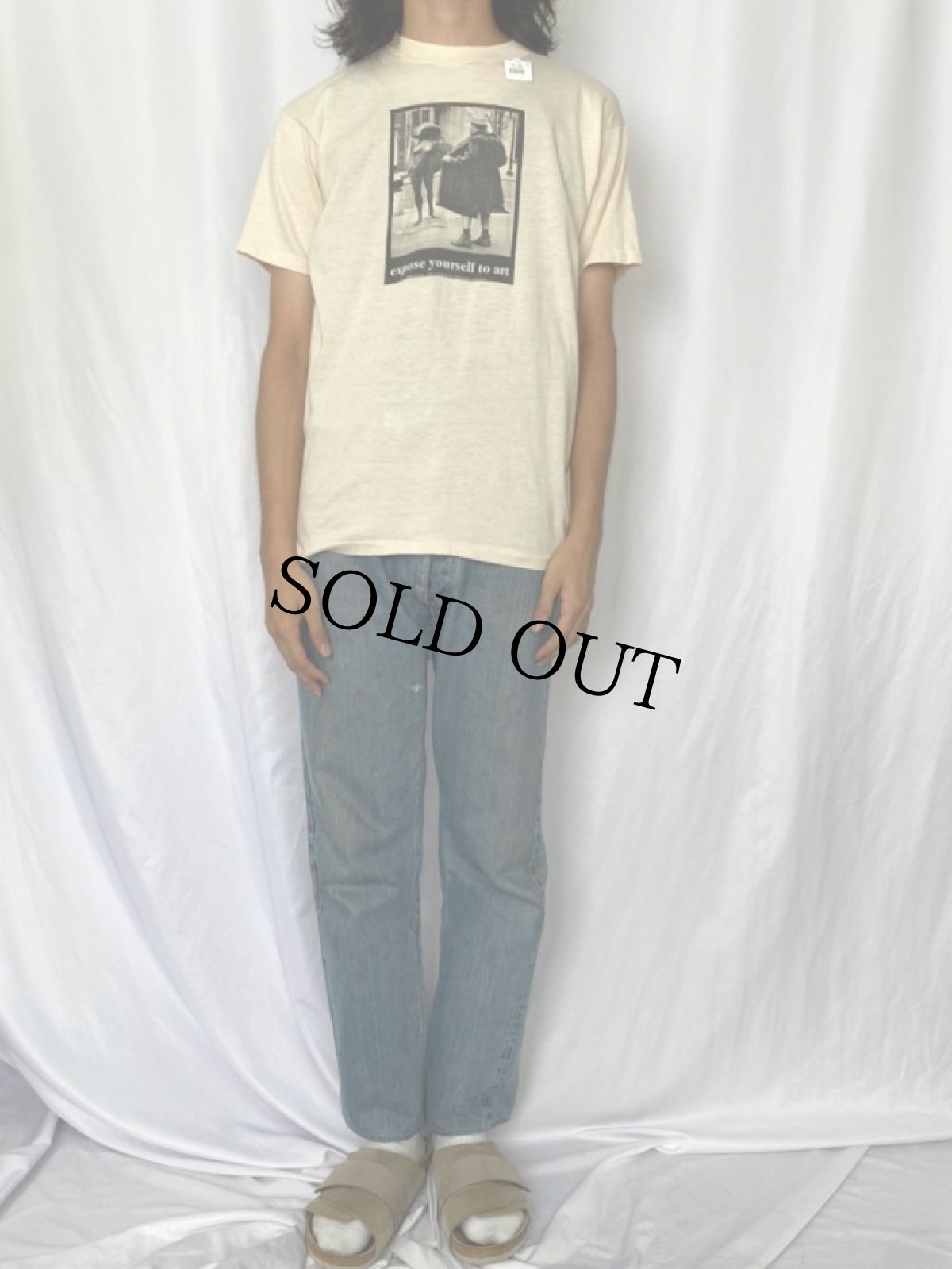 画像2: 80's Mike Ryerson USA製 "Expose Yourself to Art" フォトプリントTシャツ XL (2)