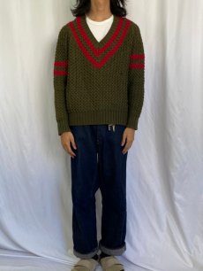 画像2: 〜60's I.MAGNIN&CO ITALY製 ウールチルデンニットセーター (2)