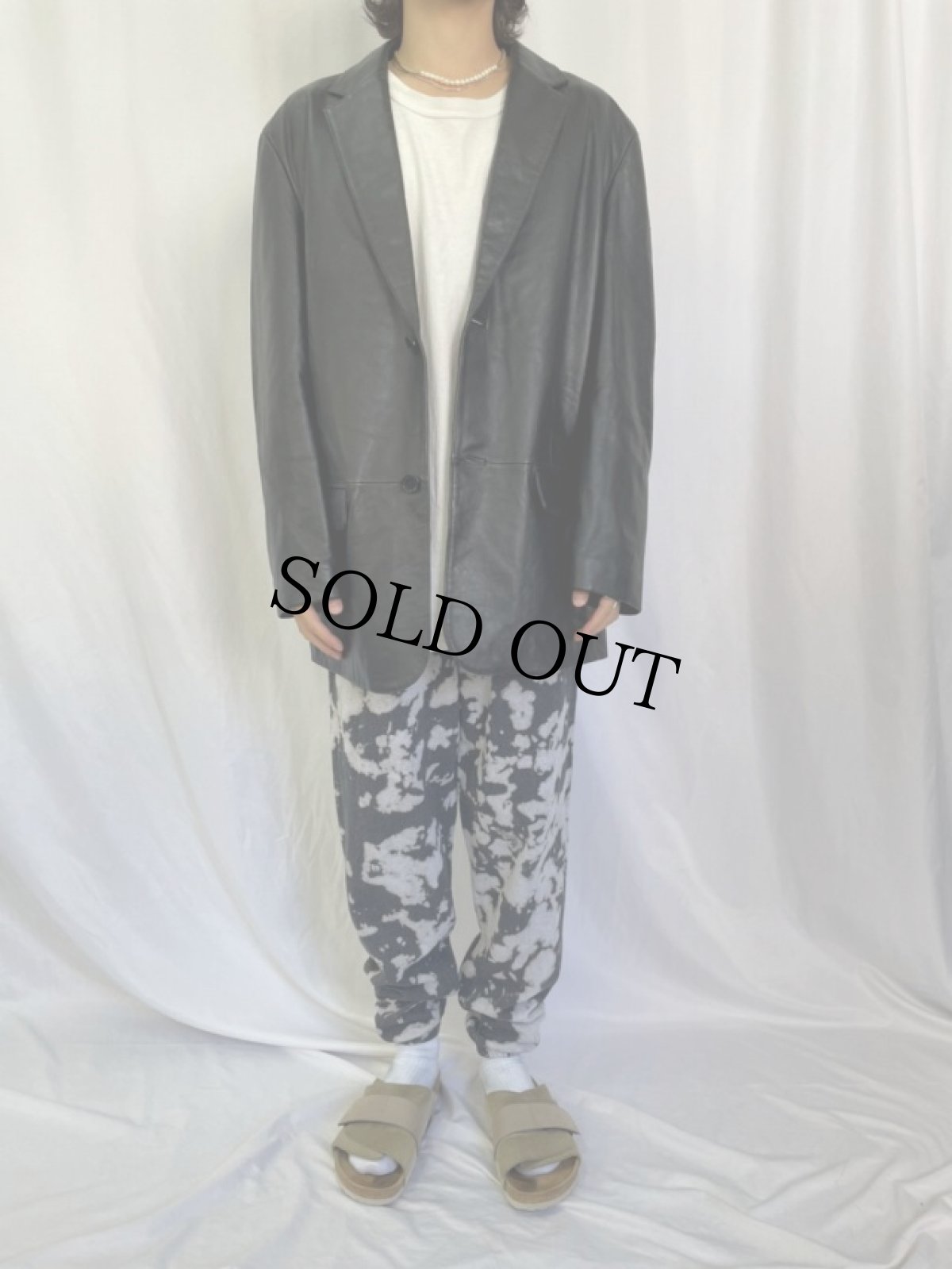 画像2: レザーテーラードジャケット 42R (2)