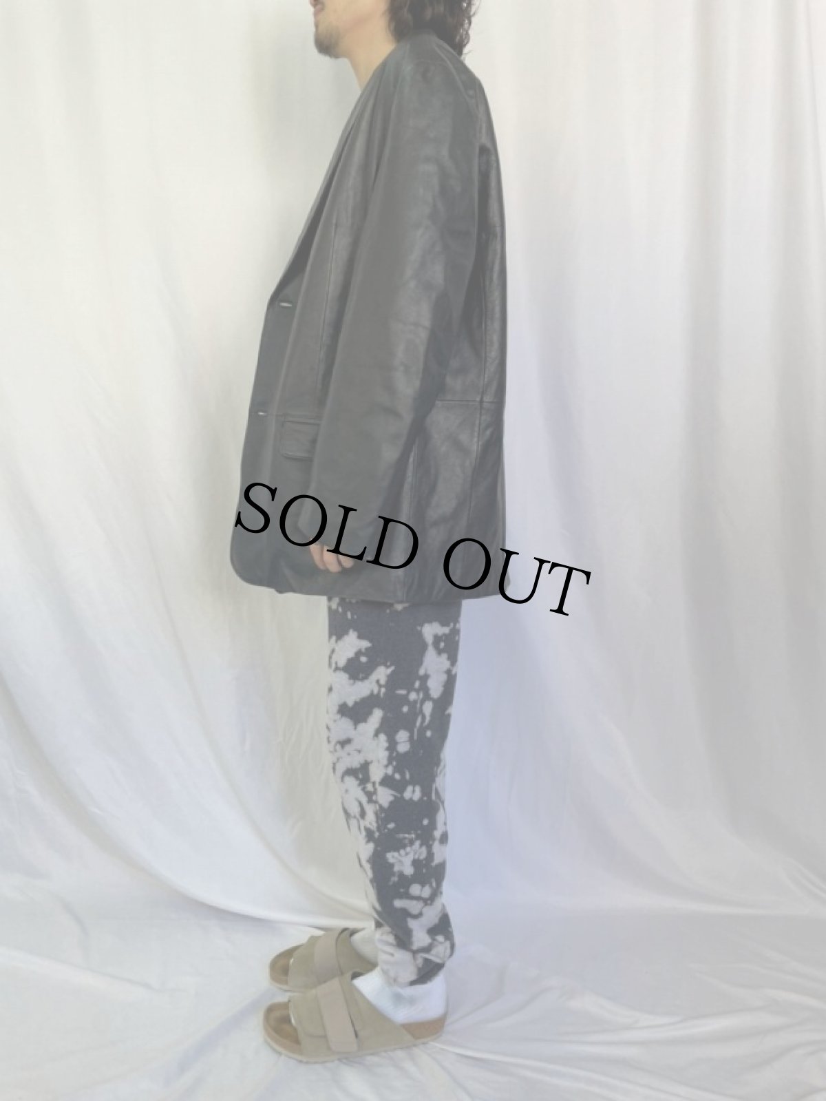 画像3: レザーテーラードジャケット 42R (3)