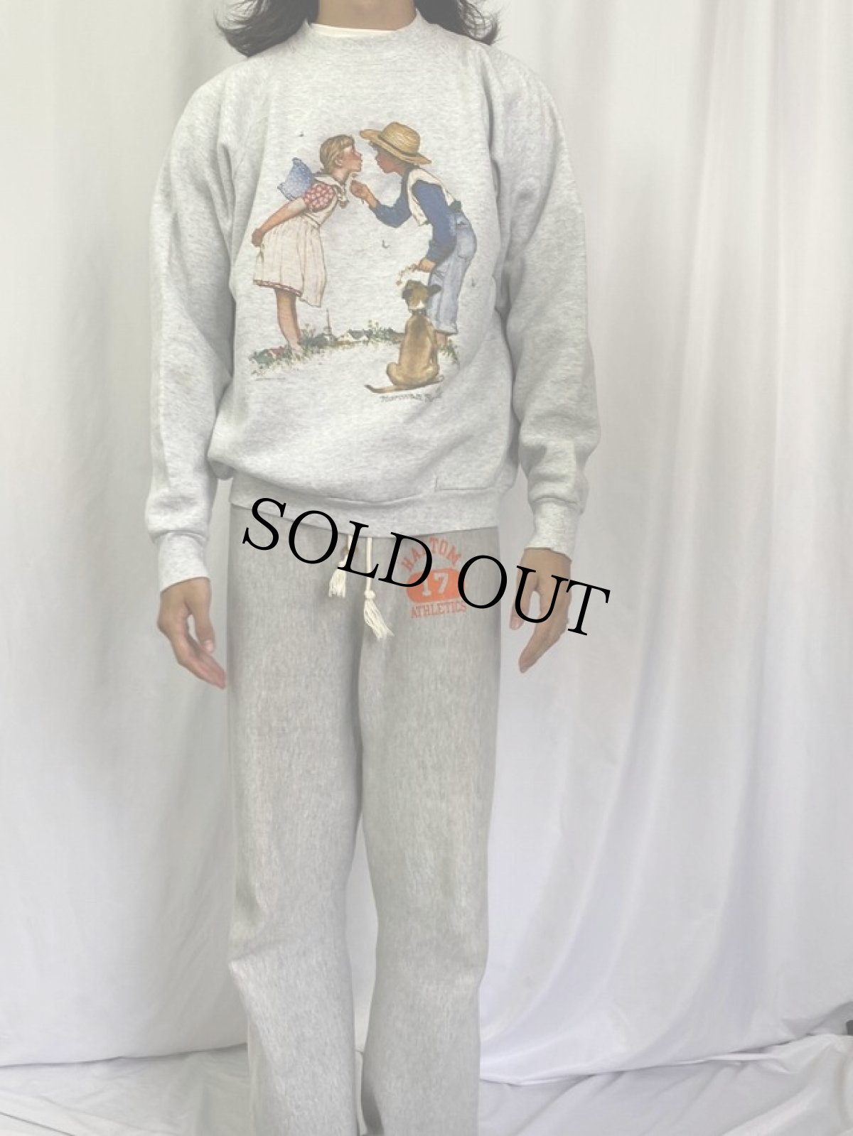 画像2: 90's Norman Rockwell CANADA製 アートプリントスウェット XL (2)