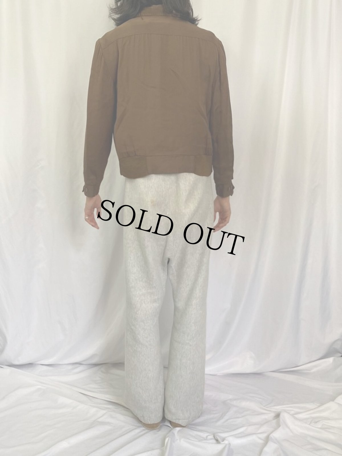 画像4: 50's NATIONAL レーヨンギャバジンジャケット 36 (4)