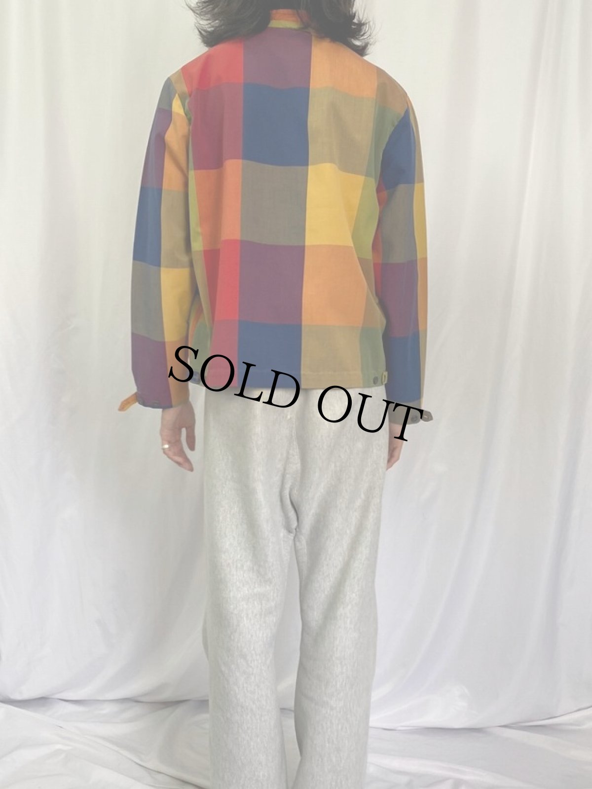 画像4: 60's チェック柄 コットンスポーツジャケット (4)