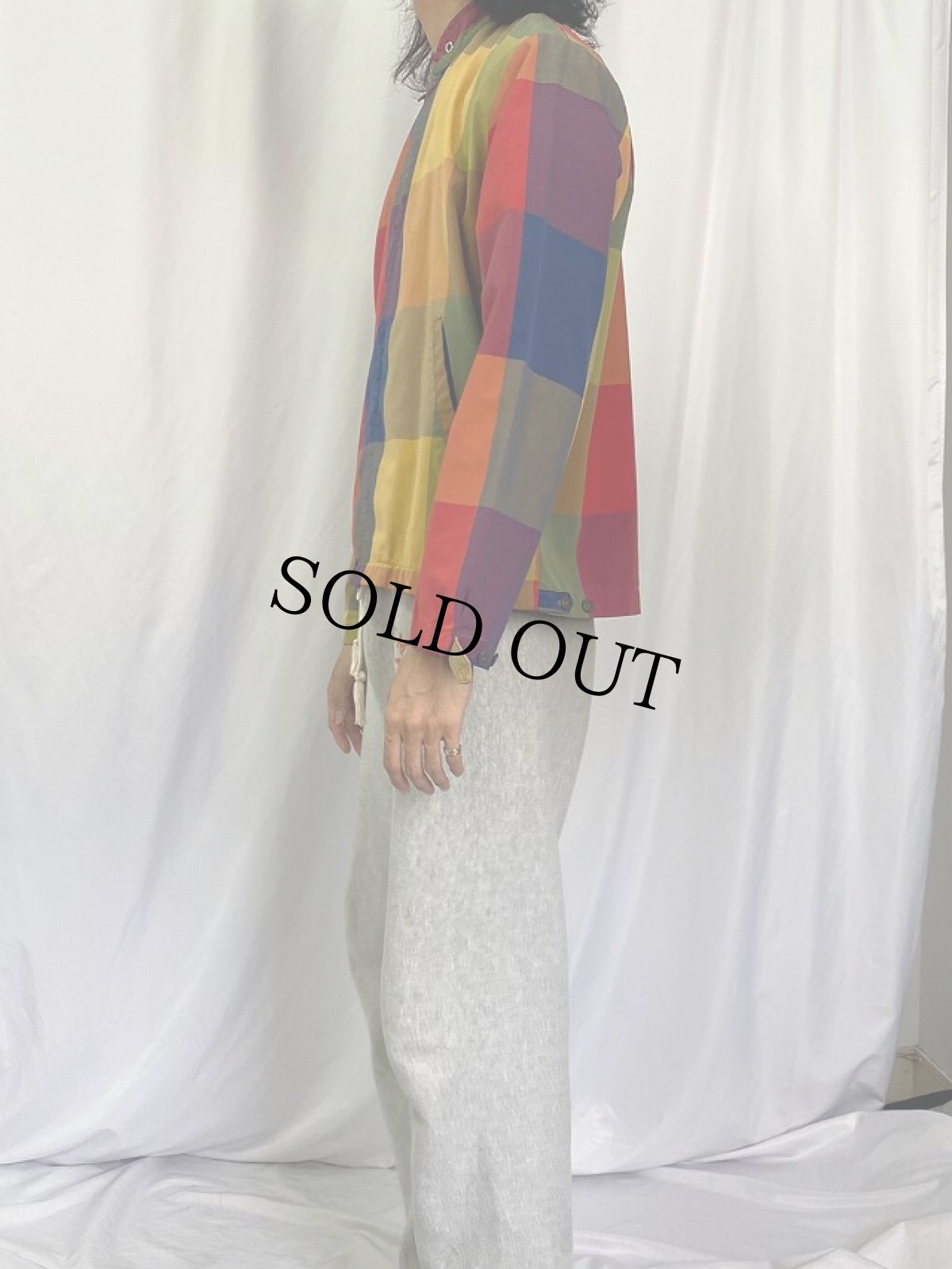 画像3: 60's チェック柄 コットンスポーツジャケット (3)