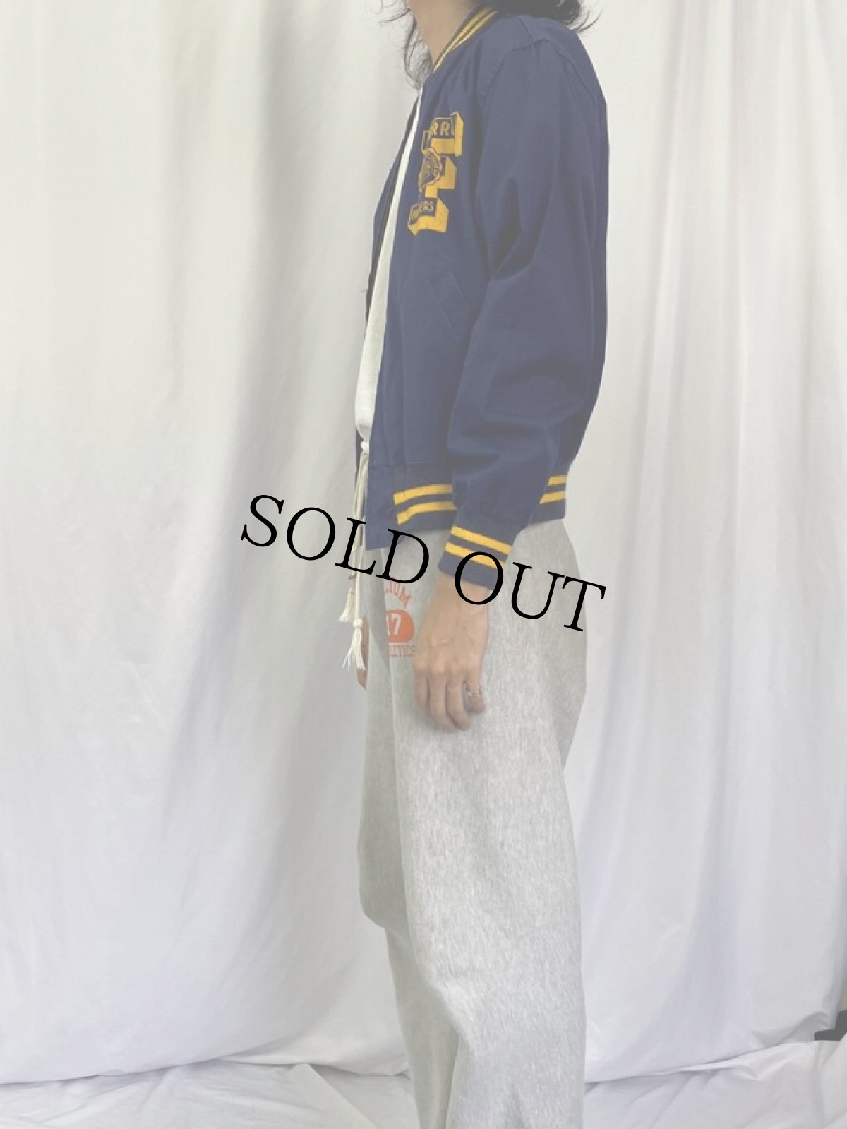 画像3: 60's Champion "FERRUM PANTHERS" コットンスポーツジャケット M (3)