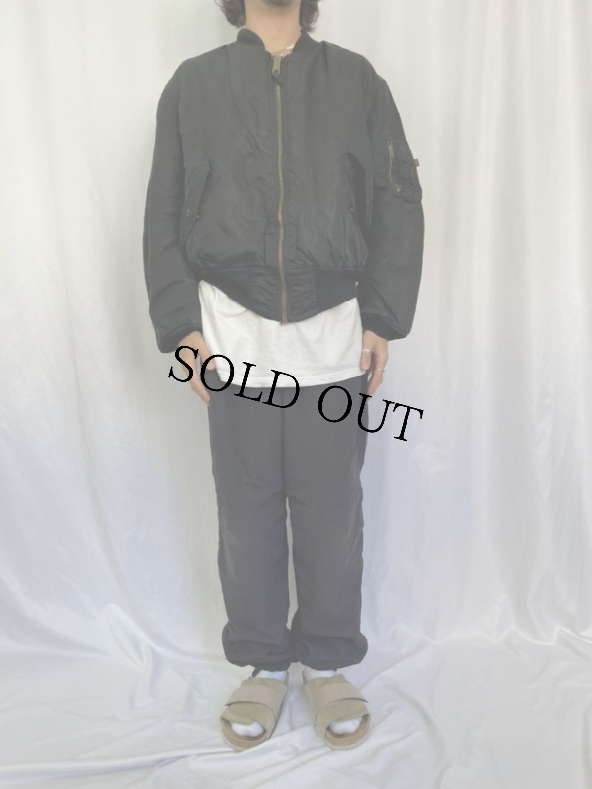 画像3: 90's〜 民間品 ALPHA INDUSTRIES,INC. MA-1 フライトジャケット LARGE (3)