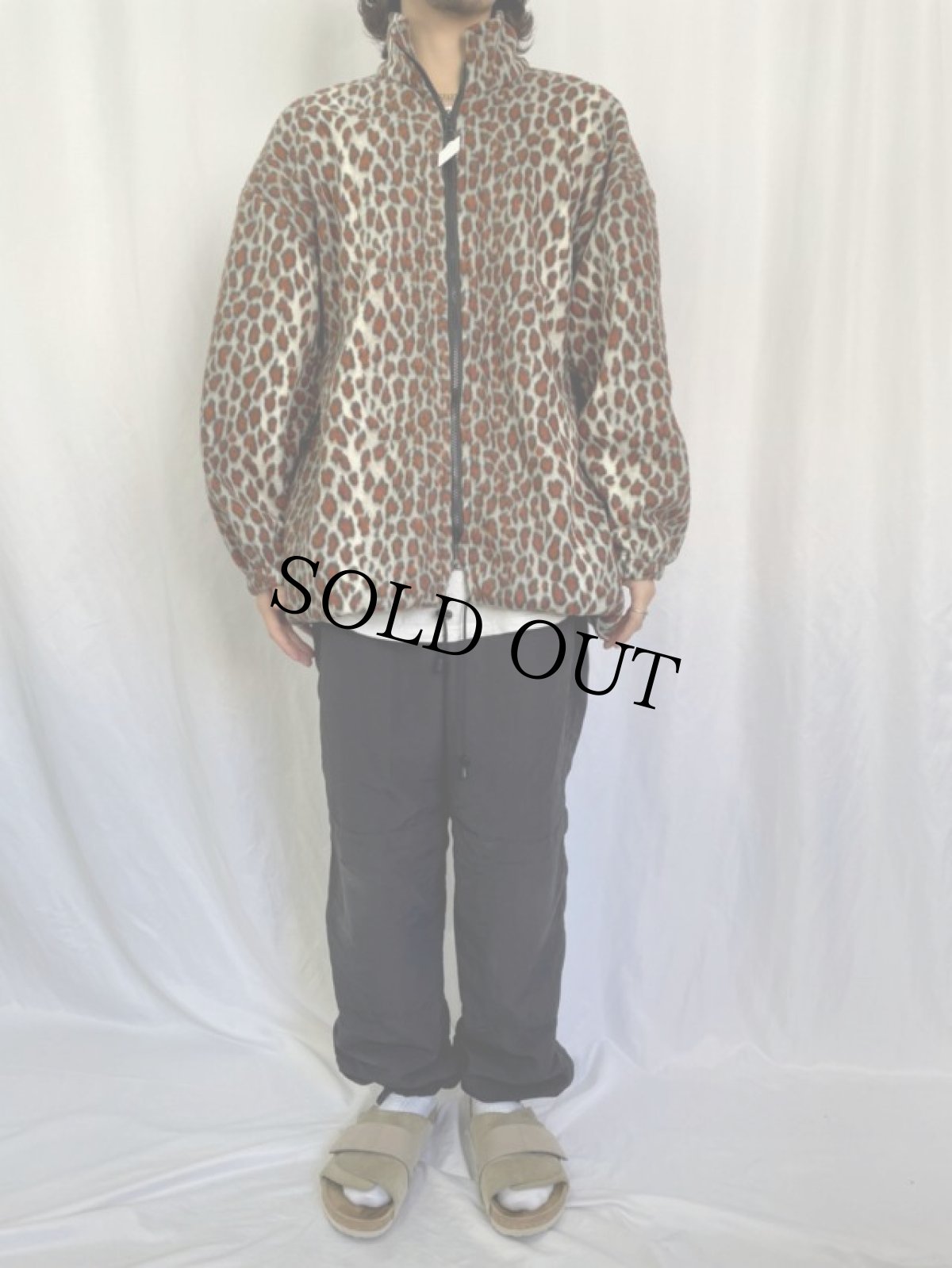画像2: レオパード柄 フリースジャケット (2)