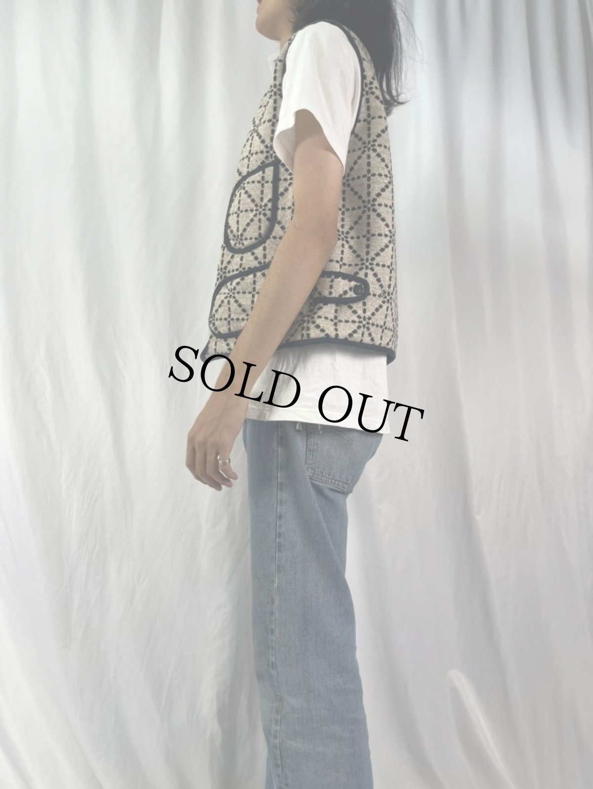 画像3: KAPITAL 道着刺し子 ビーチ裏毛ベスト M (3)