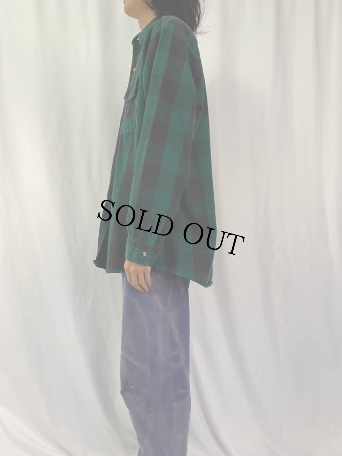 画像3: FIVE BROTHERS ブロックチェック柄 ヘビーネルシャツ XL (3)