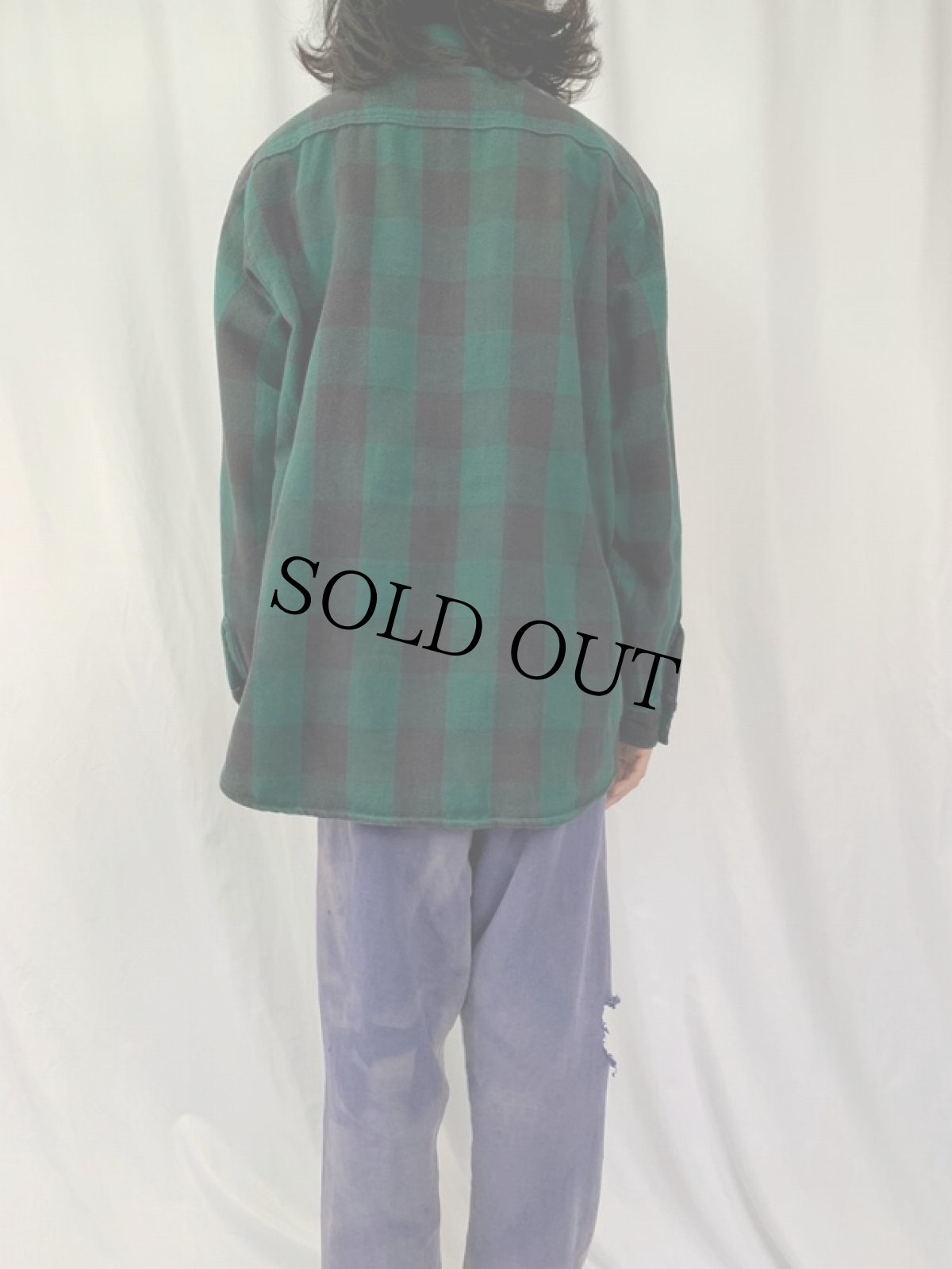 画像4: FIVE BROTHERS ブロックチェック柄 ヘビーネルシャツ XL (4)