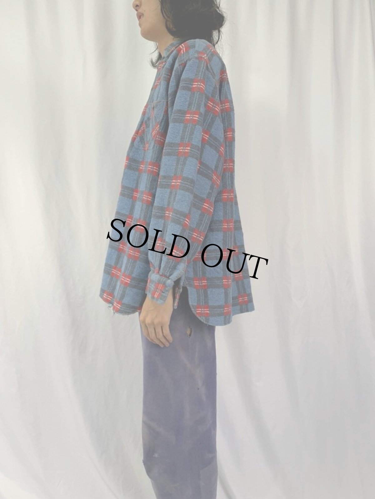 画像3: VINTAGE チェック柄 マチ付きヘビーネルシャツ 10 (3)