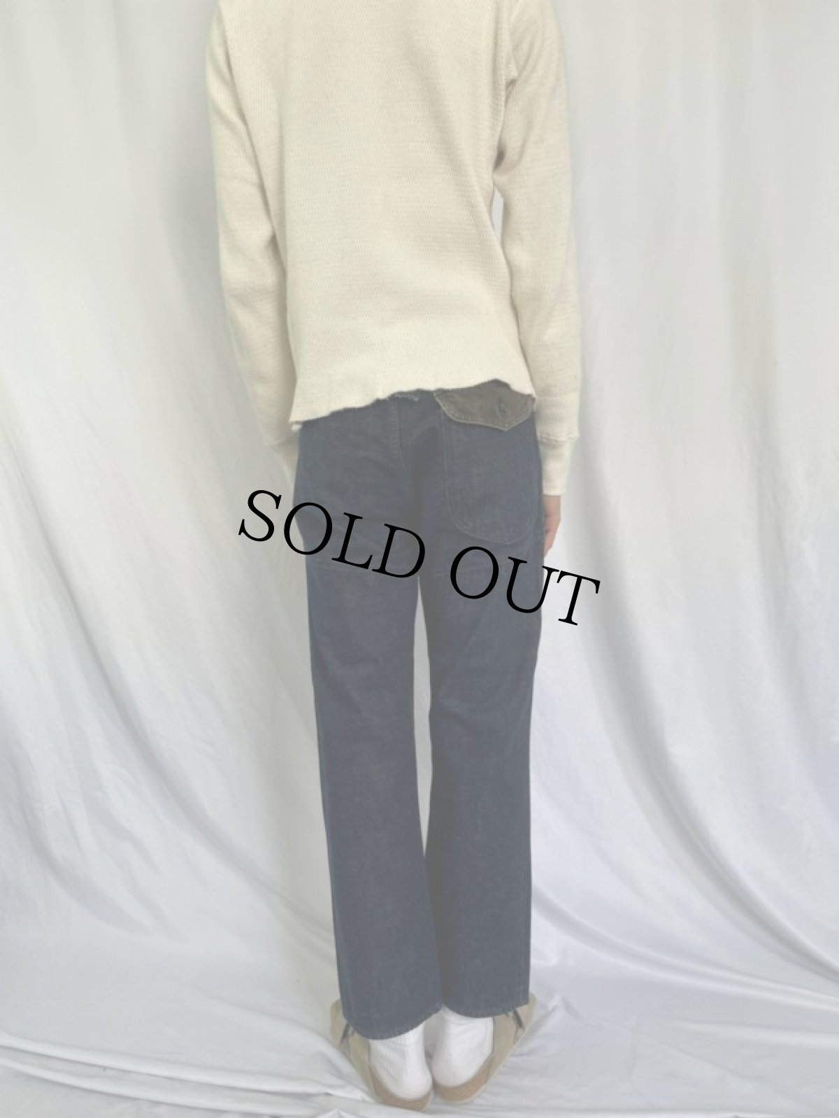 画像4: KAPITAL バックルバック コーデュロイ切り替えデニムパンツ W29 (4)